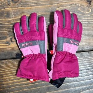 Kombei Kids' Pink and Gray Mittens